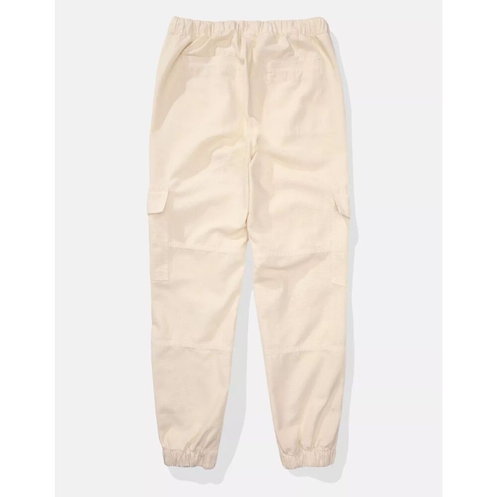 Aerie Lightweight Cargo Pants in Cream, Size: L - Picture 4 of 10